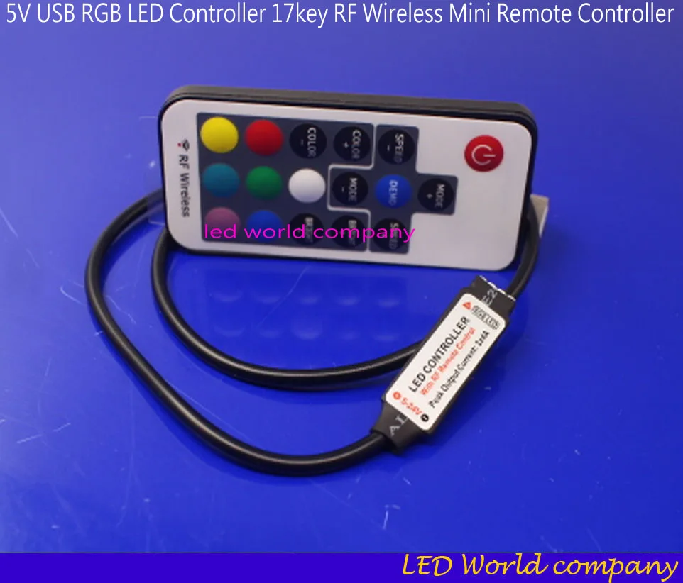 17key RF Wireless Mini Diaľkové ovládanie DC5V-24v USB RGB LED ovládač pre RGB 3528 5050 smd Led Pásy pásky osvetlenie 5v Obrázok 0