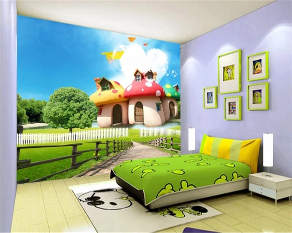 beibehang Vlastné foto tapety 3d maľby cartoon húb miestnosti, detskej izby nástenná maľba pozadia dekoratívne maľby nástenné papier Obrázok 1