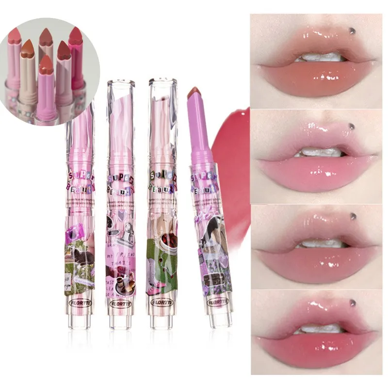 Flortte Láska Tvar Jelly Rúže Stick Nahé Vody Lesklý Lesklý Lesk Na Pery Zrkadlo Nepremokavé Lip Glaze Labial Kórejský Make-Up Obrázok 0
