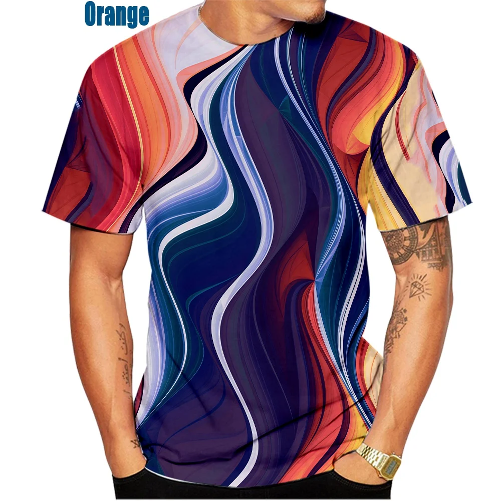 Nové Módne Najnovšie 3D Rainbow Corlorful Tlače Čiernej A Bielej Závrat HypnoticT Módne Tričko-Krátke rukávy T-shirt Obrázok 4