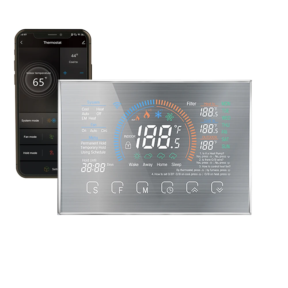 Qiumi Smart Wifi Termostaty Kompatibilný so Alexa Domovská stránka Google Vhodný pre Vzduch a Zem Energie, Tepelné Čerpadlá Obrázok 0