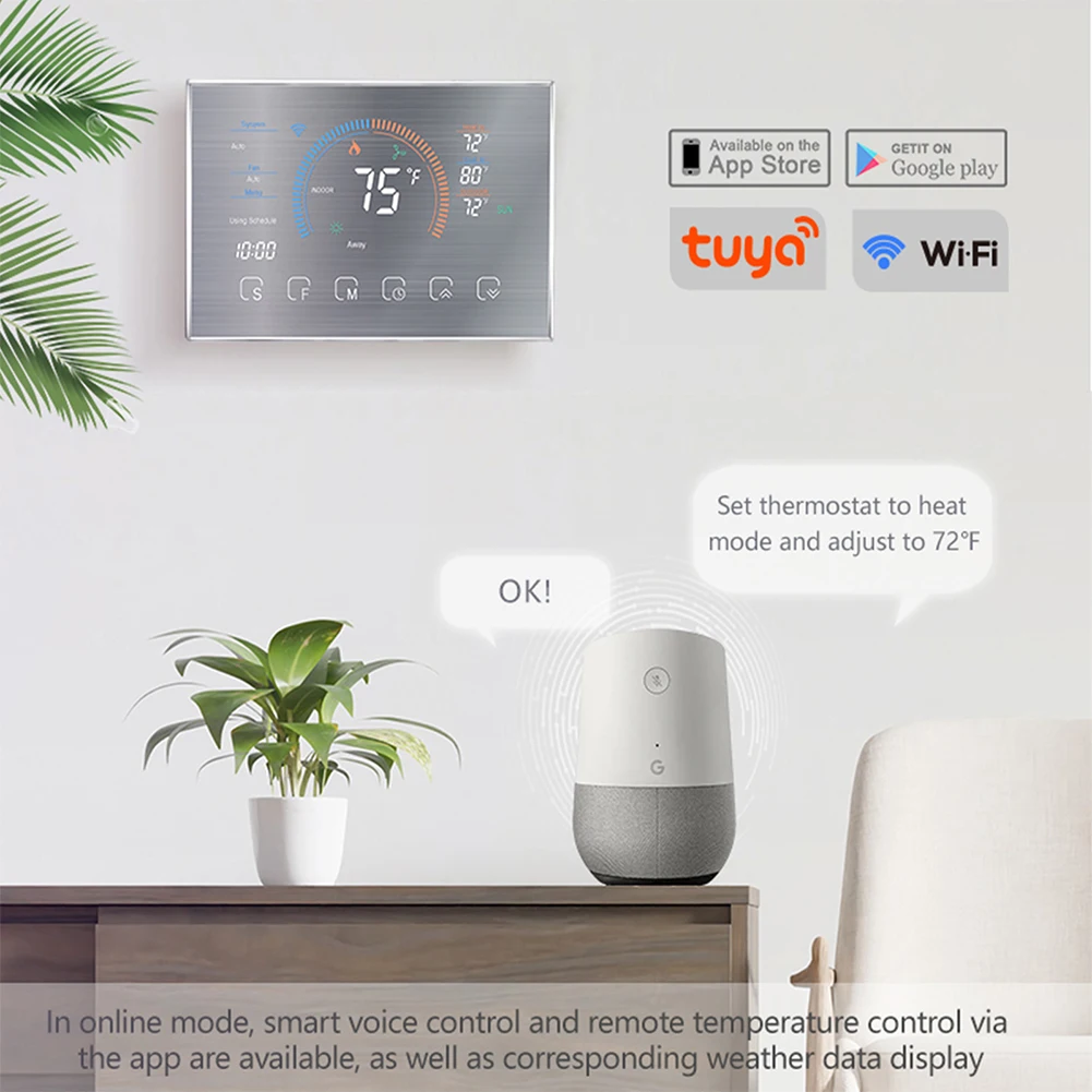 Qiumi Smart Wifi Termostaty Kompatibilný so Alexa Domovská stránka Google Vhodný pre Vzduch a Zem Energie, Tepelné Čerpadlá Obrázok 4