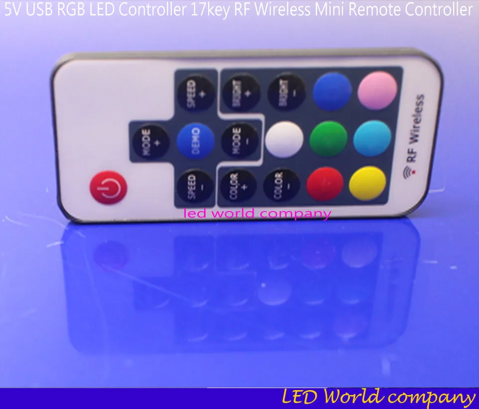 17key RF Wireless Mini Diaľkové ovládanie DC5V-24v USB RGB LED ovládač pre RGB 3528 5050 smd Led Pásy pásky osvetlenie 5v Obrázok 1