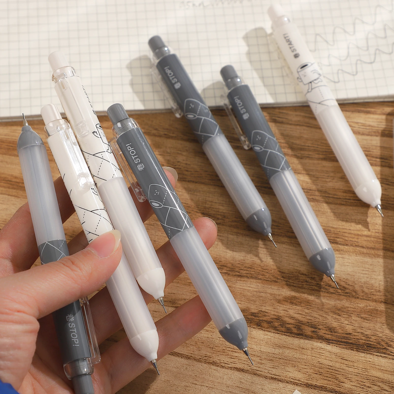 2 Ks/set Nízke ťažisko, Kawaii Mechanickej Ceruzky 0,5 mm Hladké Písanie Automatická Ceruzka Tvorivé Študentské kancelárske potreby Obrázok 4