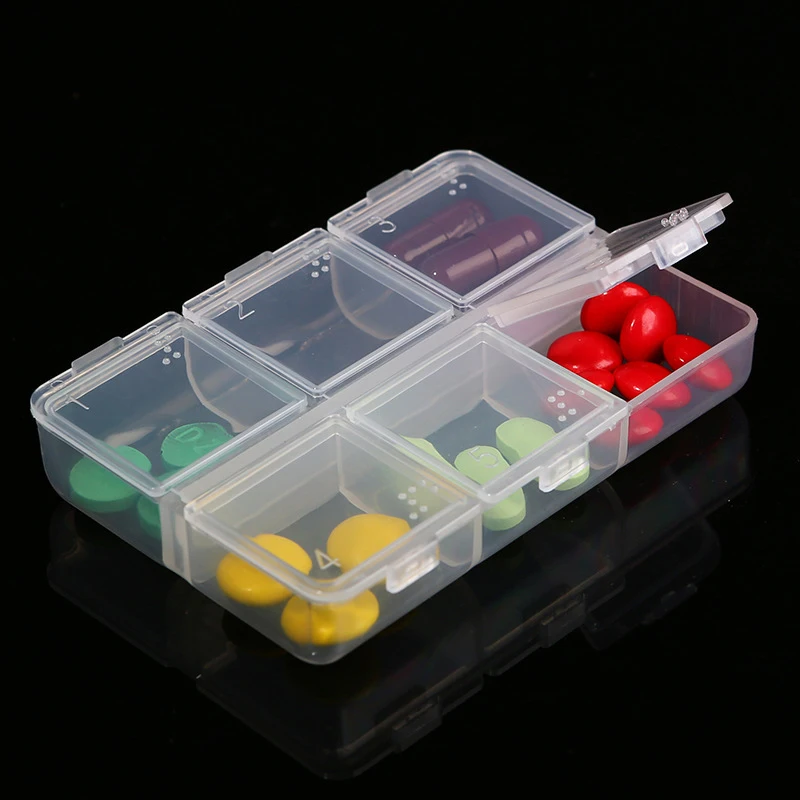 6 Drog Tablet Cestovné Pilulku Prípadoch Kontajner Braillovom Tabletky Medicíny Dávkovač Skladovanie Prípade Boxy Organizátor таблетница Pilulku Box Obrázok 4
