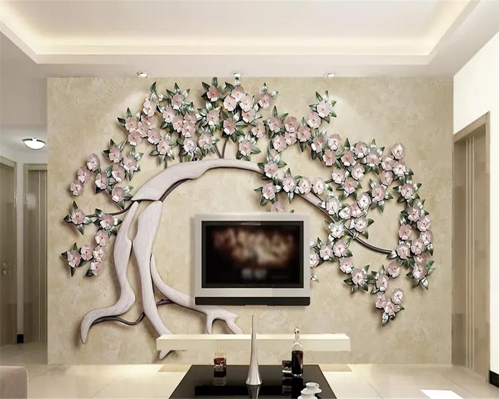 beibehang nové Vlastné tapetu 3D kované železné kvet, strom moderný minimalistický 3d obývacia izba TV pozadí steny papiere domova Obrázok 0
