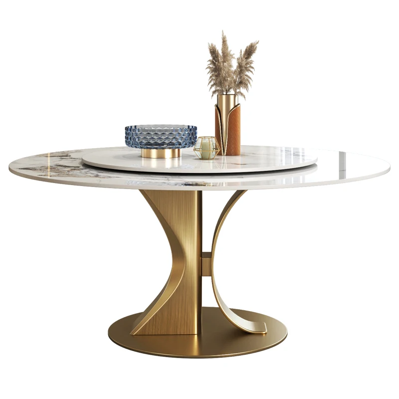 Bridlice Jedálenský Stôl Gramofónu Dizajnér Tvorivé Svetlo Luxusný Moderný Minimalistický Domácnosti Svetlé Pandora Mramoru Okrúhleho Stola Obrázok 3