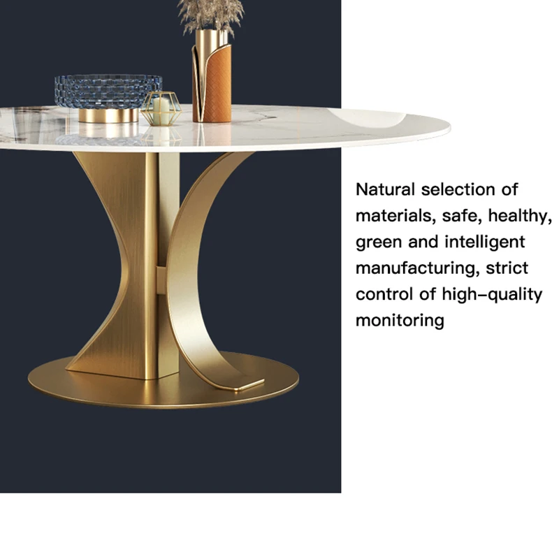 Bridlice Jedálenský Stôl Gramofónu Dizajnér Tvorivé Svetlo Luxusný Moderný Minimalistický Domácnosti Svetlé Pandora Mramoru Okrúhleho Stola Obrázok 4