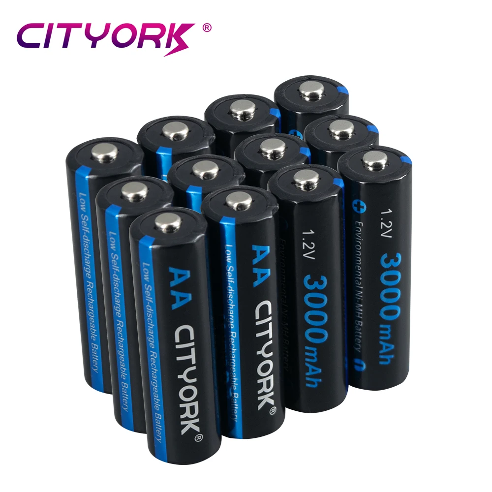 CITYORK 4-16PCS 1.2 V, AA NIMH Nabíjateľné Batérie 3000mAh AA HR6 NI-MH Batérie AA Bunky S LCD 1.2 V, AA, AAA Batérie, Nabíjačky Obrázok 2
