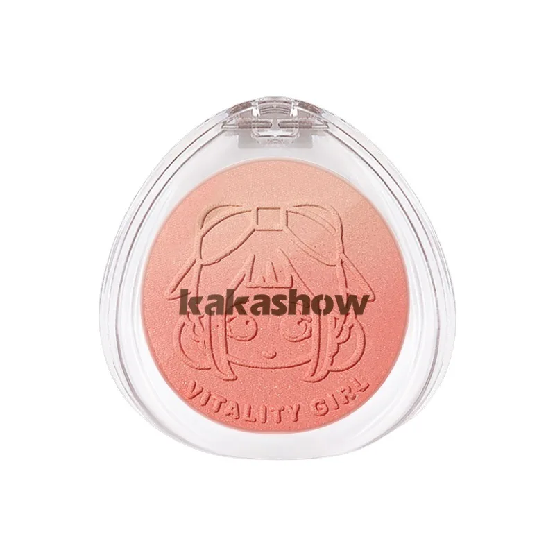 Dievča prášok blusher gradient nízke nasýtenie zvýraznite kontúry disk integrované jemné a ružové cartoon prášok blusher make-up Obrázok 4