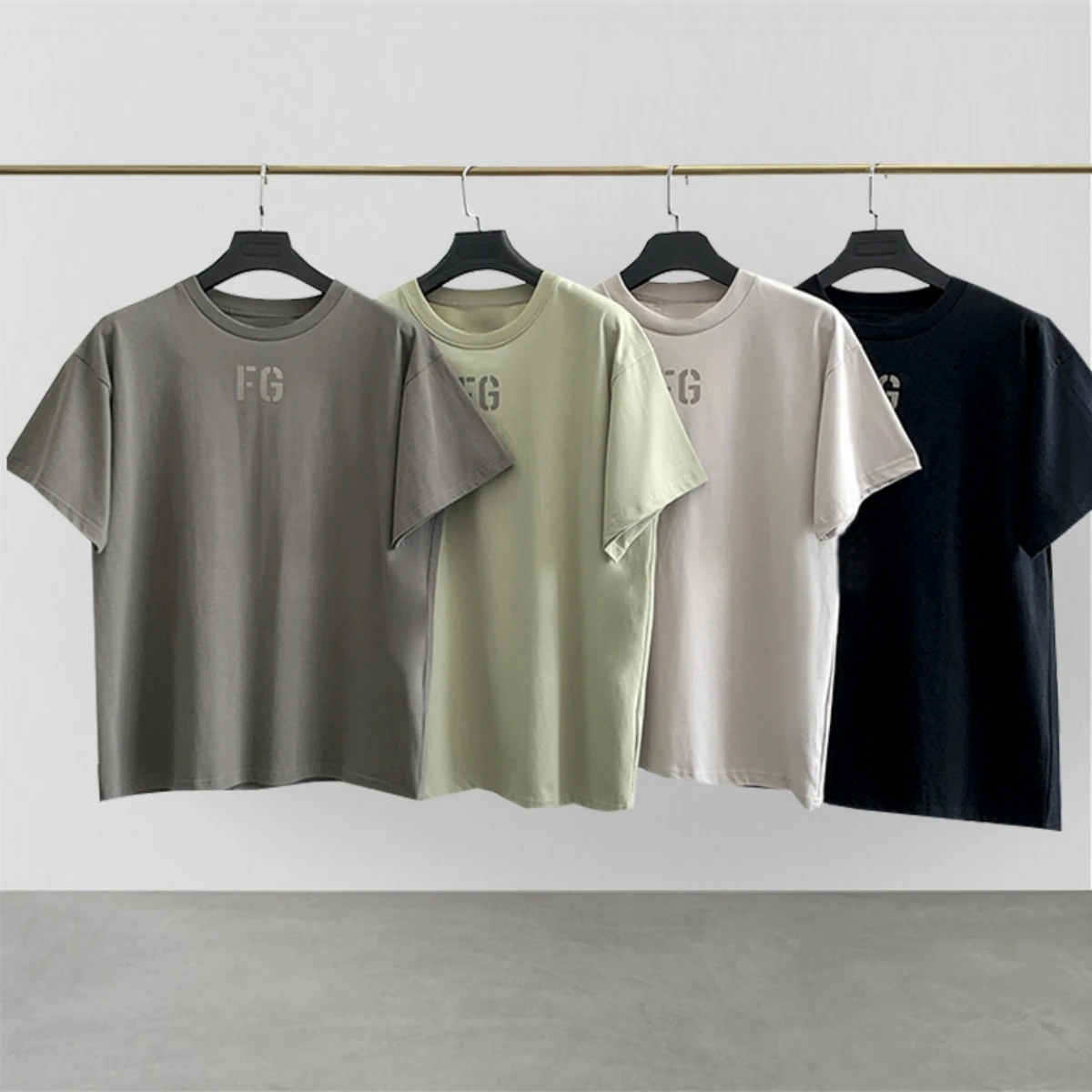 Essentials T-shirt Street fashion značky classic FG hrnuli list-potlačené bavlnené tričko nadrozmerná hip-hop voľné unisex krátke rukáv Obrázok 0