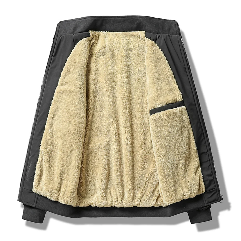 Flce Bunda Mužov Hrubé Zimné Bundy Kabáty Plus Veľkosť 8XL jednofarebné Sako Módne Bežné Outwear Veľká Veľkosť 8XL Teplý Kabát Obrázok 1