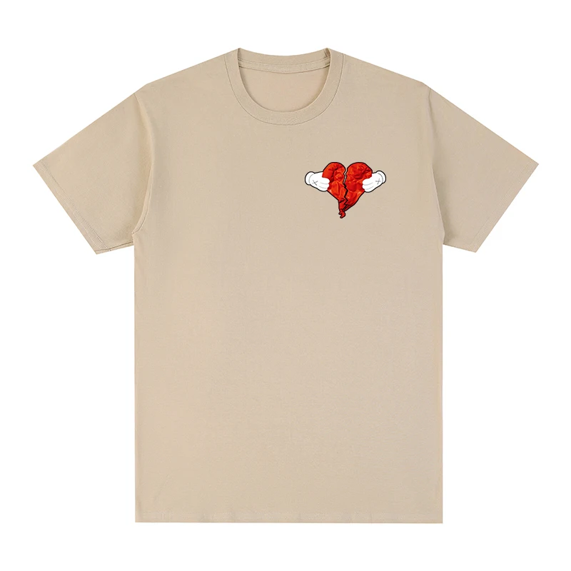 Kanye Srdce Hip Hop T-shirt Vintage Bavlna Mužov tričko Nové TEE TRIČKO Dámske Topy Unisex Retro Harajuku Topy Obrázok 0