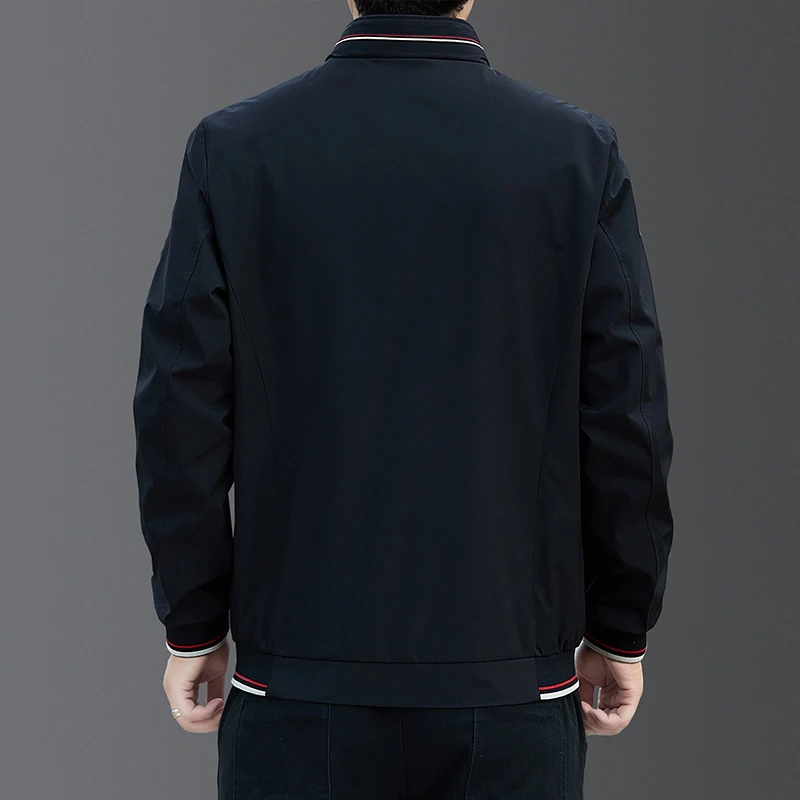 Najnovšie Jar a na Jeseň Bunda kórejský pánske Sako Slim Business Kabát Trend Tenké Bežné Farbou Top Mens Bundy pre Khaki Obrázok 3