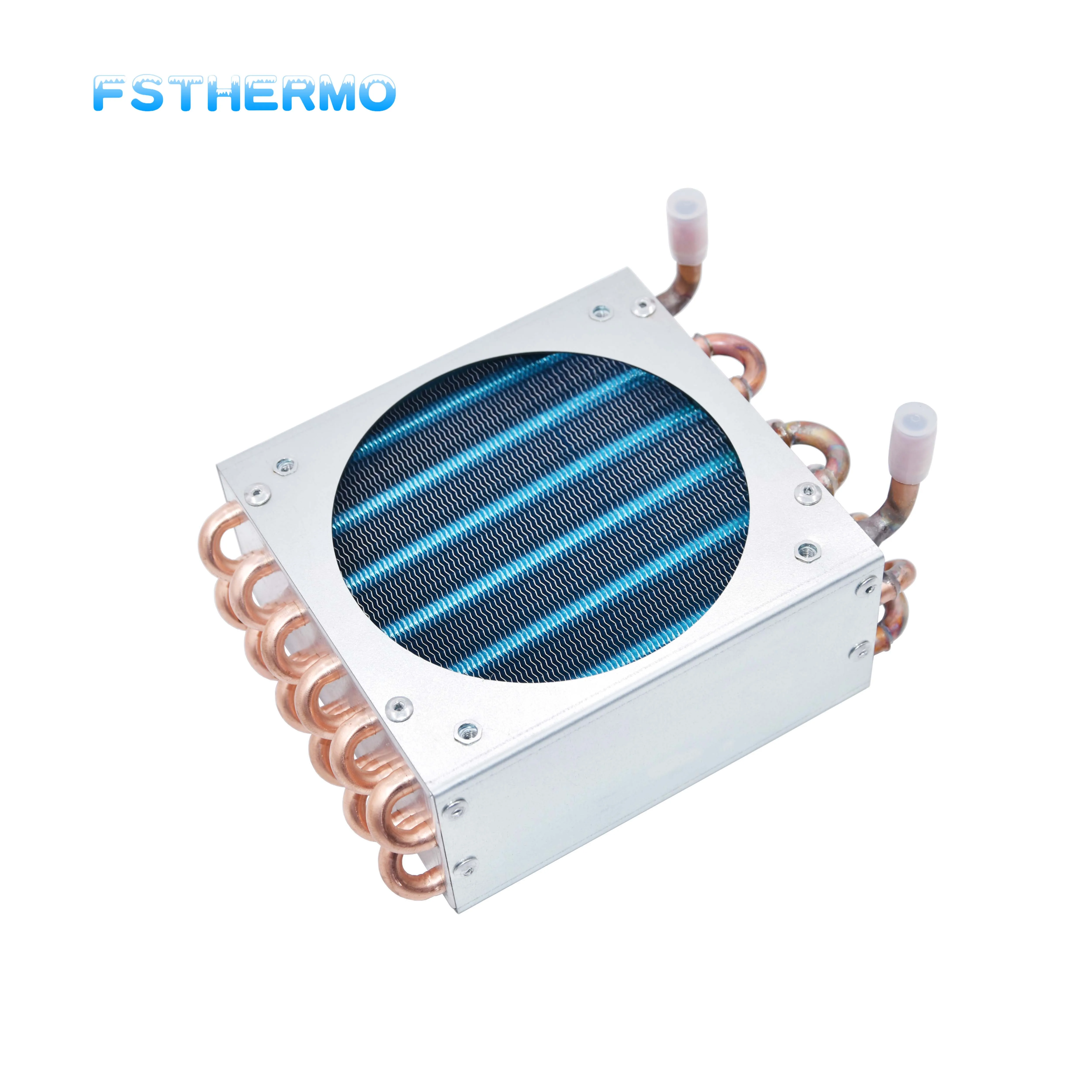 Nízkoteplotný medenými výparníkom finned radiátor priemyselné chladenie kondenzátora Obrázok 0