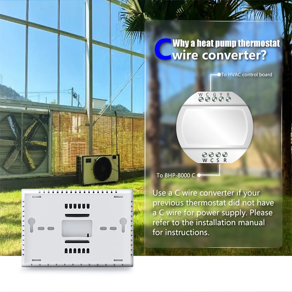 Qiumi Smart Wifi Termostaty Kompatibilný so Alexa Domovská stránka Google Vhodný pre Vzduch a Zem Energie, Tepelné Čerpadlá Obrázok 2