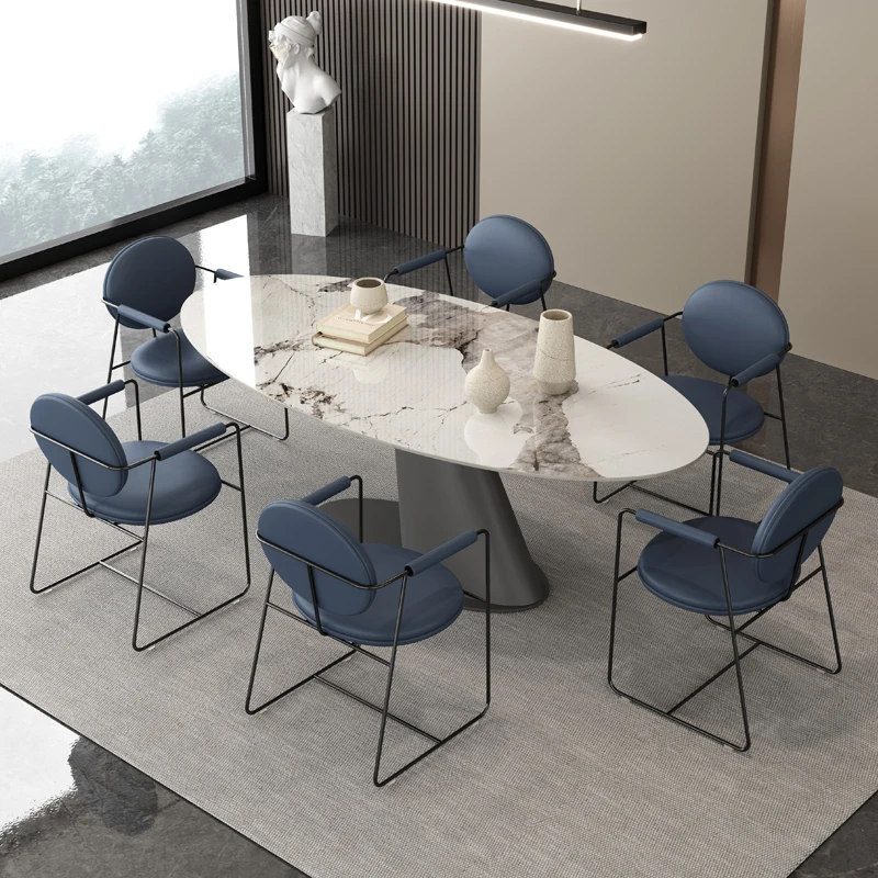 Taliansky ľahké extravagantné rock doska stola domácnosti moderné jednoduché kreatívne špeciálne tvarované oválne minimalistický high-end tabuľka Obrázok 0