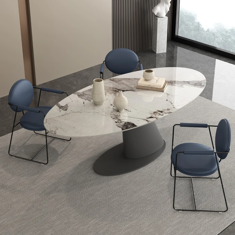 Taliansky ľahké extravagantné rock doska stola domácnosti moderné jednoduché kreatívne špeciálne tvarované oválne minimalistický high-end tabuľka Obrázok 3