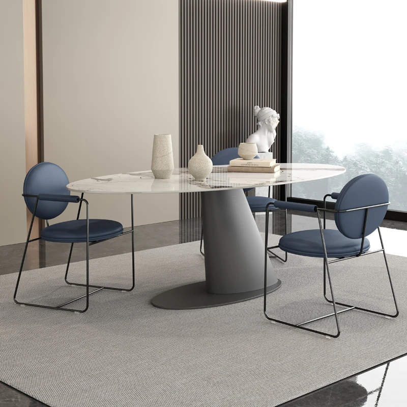Taliansky ľahké extravagantné rock doska stola domácnosti moderné jednoduché kreatívne špeciálne tvarované oválne minimalistický high-end tabuľka Obrázok 4