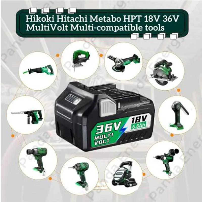 Upgrade 18V/36V MultiVolt Lítium-Iónová Krytu Batérie 3.8 Ah/6.8 Ah pre Hikoki Hitachi metabo HPT 18V 36V Akumulátorové Náradie, BSL36A18 Obrázok 4